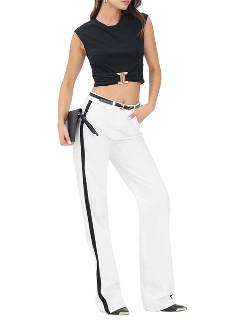 Jeans bianchi in cotone Elisabetta Franchi | PJ13I56E2309